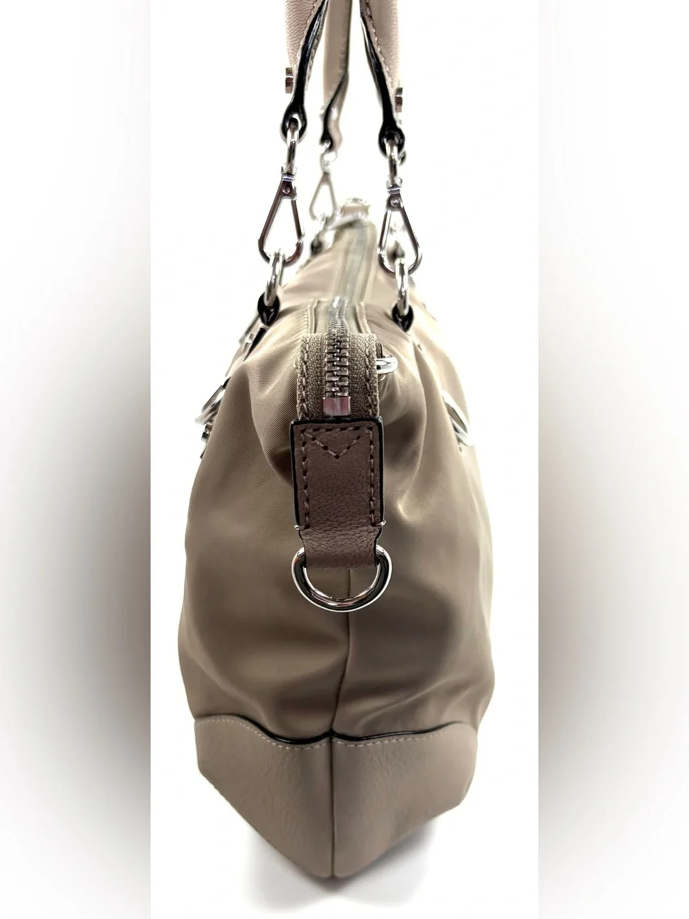 MZ Wallace Bedford Nylon Convertible Satchel | Taupe | 2 Straps | EUC